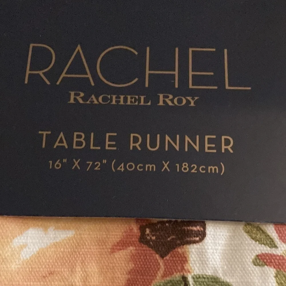 NWT! Rachel Roy PUMPKIN TABLE RUNNER w/Bead Embellishments FALL OR THANKSGIVING